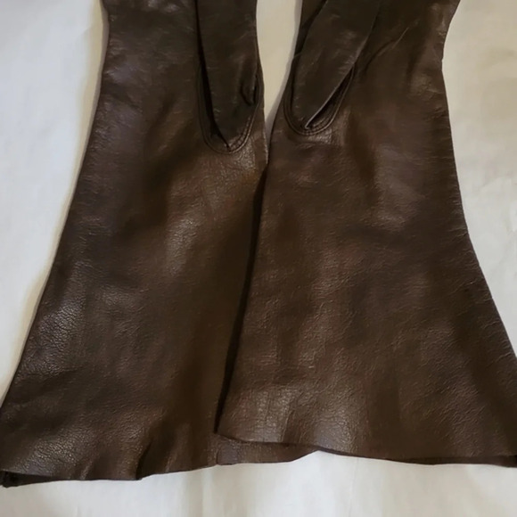 Vintage Brown Mid‎ Length leather gloves 6.34 - Picture 2 of 13